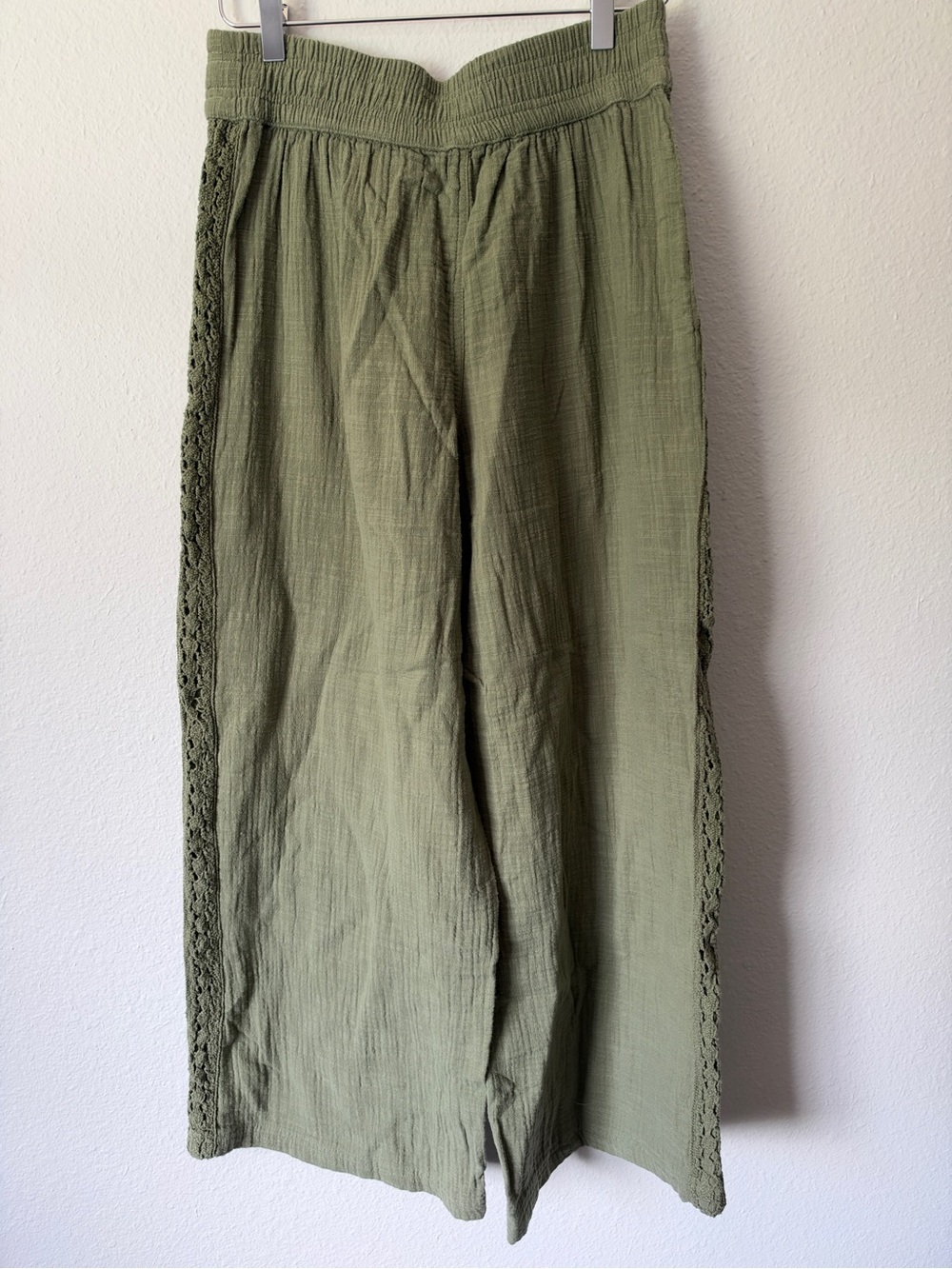 Aerie Wide Leg Gauze green Pants
